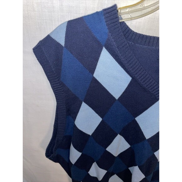 Brooks Brothers 346 Men’s Sweater Vest Size Large Blue Argyle Golf Athleisure - Picture 5 of 12